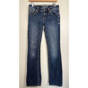 Miss Me Jeans The M Series X1008BZ Bootcut Embroidered Size 28 Distressed Buckle